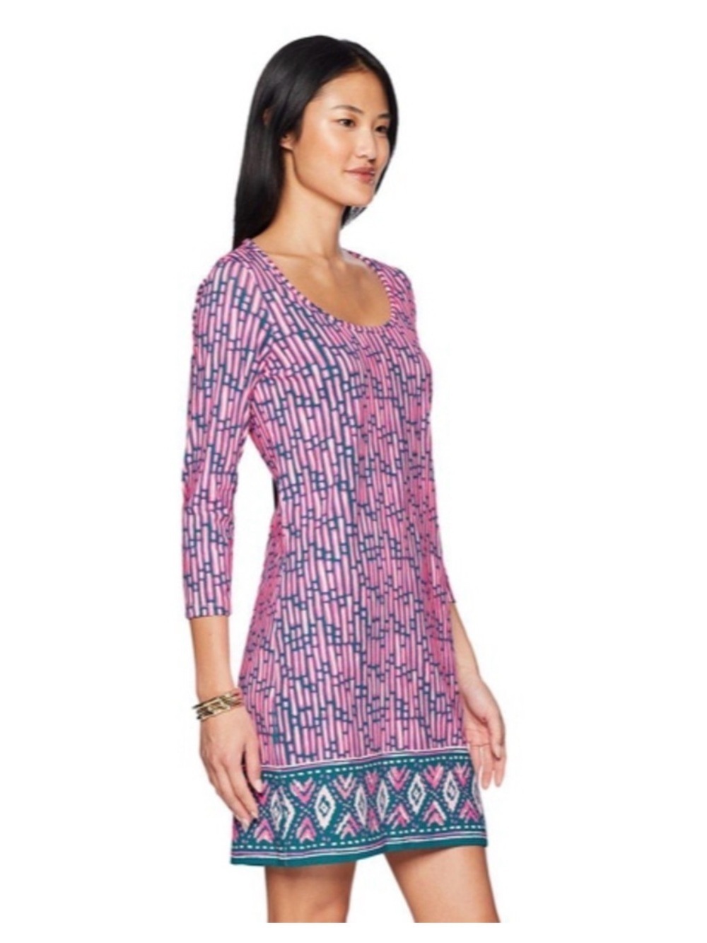 LILLY PULITZER Beacon T Shirt Dress in Mandevila Pink Slathouse Stripe Small NWT